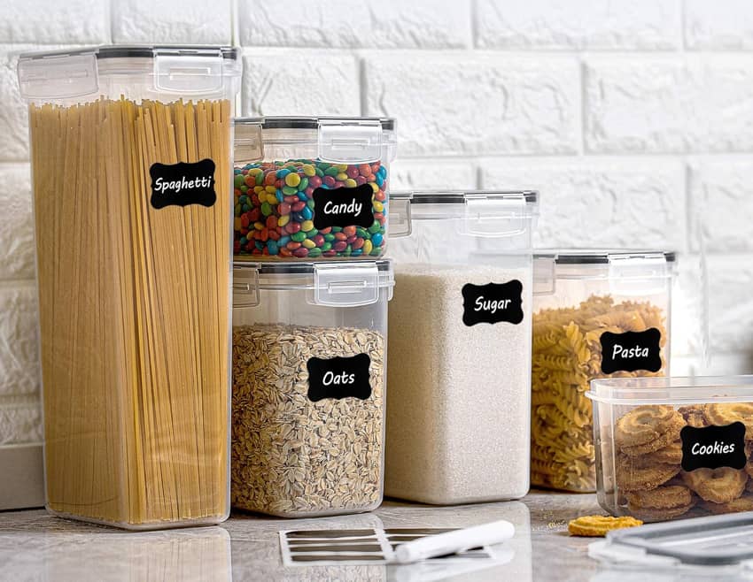 Vtopmart rigid plastic containers showing various sizes